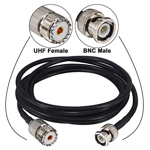 BNC Male to SO239 Cable RG58 6.56Ft UHF Female to BNC Male Coax Cable PL-259 SO-239 to BNC Jumper Pigtail Extension Cable for Antenna Scanner CB Antenna Ham Radio Walkie Talkie - color: BNC Male to UHF Female Cable 6.56ft
