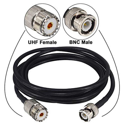 BNC Male to SO239 Cable RG58 6.56Ft UHF Female to BNC Male Coax Cable PL-259 SO-239 to BNC Jumper Pigtail Extension Cable for Antenna Scanner CB Antenna Ham Radio Walkie Talkie - color: BNC Male to UHF Female Cable 6.56ft