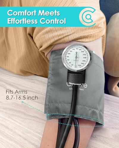 Manual Blood Pressure Cuff for Home Medical BP Monitoring, Gray - color: Gray, style: Without Stethoscope