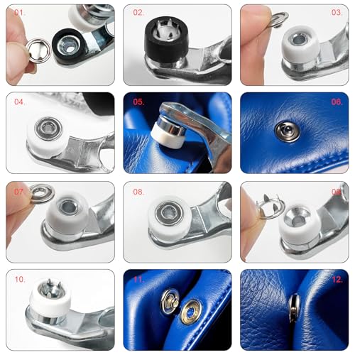 NXTOV 100 Set Pearl Snaps Button Kit with Fastener Pliers - color: Black,red,whith,brown,purple