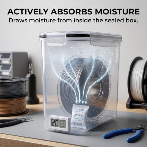 Filament Storage Box 4 Pack, Airtight 3D Printer Filament Container