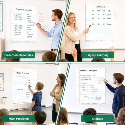 17 x 21 in Giant Magnetic Notebook Paper,Dry Erase Lined for Classroom - size: Notebook Paper - 17 x 21 in