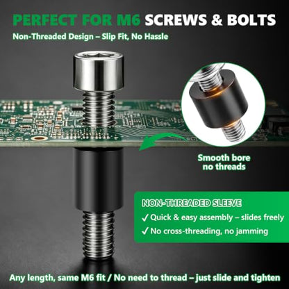 156Pcs M6 Black Nylon Spacers Kit, 3-20mm for M6 Screws Bolts - size: 156PCS M6