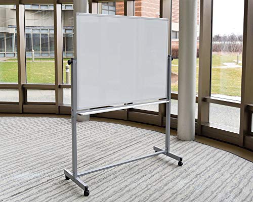 Mobile Magnetic Whiteboard 48"W x 36"H Silver Frame - size: 48"W x 36"H