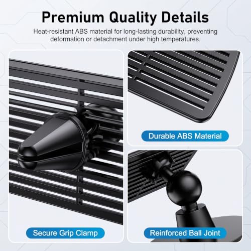 2 PCS Car AC Vent Deflector, Adjustable Car Air Direction Vent Deflector, Low Profile Plastic Air Vent Directing Baffle, Universal Auto Air Ventshade, Universal for Most Vehicles (Black)