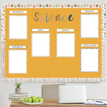 Dispowreath 96 Pcs Science Fair Board Supplies,Boho Style - style: Boho Style