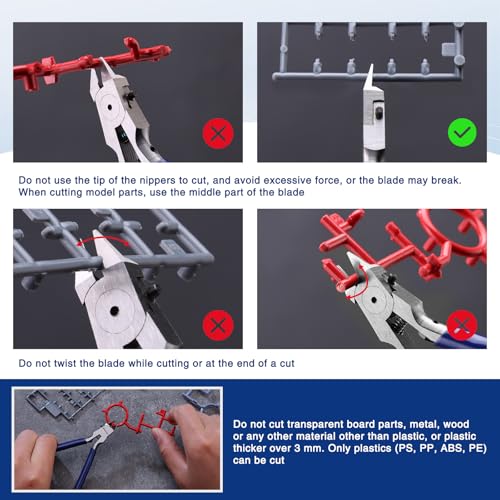 WORKPRO 4.7" Model Nippers, Ultra-Thin Single Blade, Gundam Model Tools