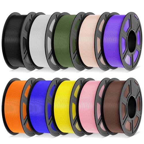 TECBEARS PLA+ Filament 1.75, 10kg Bundle, Multicolors, F1002 - color: 10kg Black, White, Olive Green, Beige, Purple, Orange, Blue, Pri-yellow, Sakura Pink, Brown