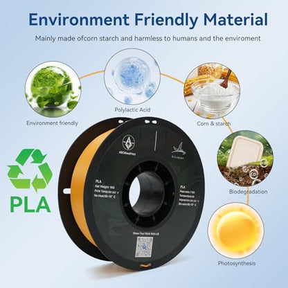 PLA 3D Printer Filament, Dimensional Accuracy +/- 0.02 mm, 1 kg Spool(2.2lbs), 1.75 mm，Orange - color: Orange