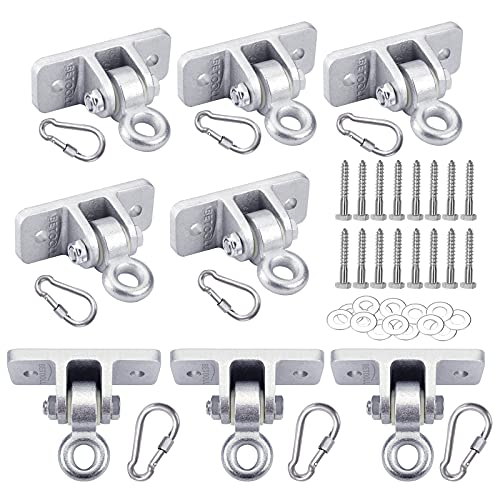BETOOLL Swing Hangers Heavy Duty Wooden Swing Set Accessories with Screws and Locking Snap Hooks 10000 lb Capacity Set of 8 - color: Silver 8pcs