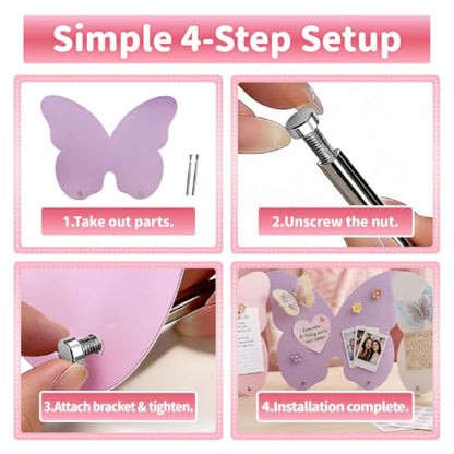 2 Pcs Small Magnetic Board, Cute Magnet Display Stand for Tabletop - color: 2pcs Pink and Purple