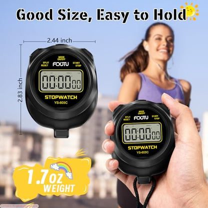 Sports Simple Stopwatch, Digital Single Lap/Split Memory Stopwatch Countdown Timer, On/Off, AAA Battery(Included), Child Friendly for Training Kids Coaches, Black - color: Black