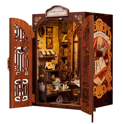 CUTEBEE Book Nook Kit, DIY Miniature House Kit for Adults, Bookshop Booknook - color: Bookshop Memories