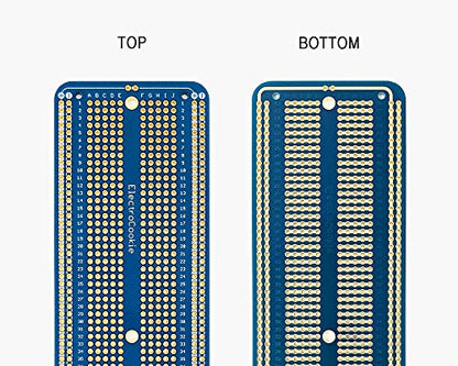 ElectroCookie Solderable Breadboard Large PCB Board for Electronics Projects Compatible for DIY Arduino Soldering Projects, Gold-Plated (3 Pack, Blue) - color: 1.Blue