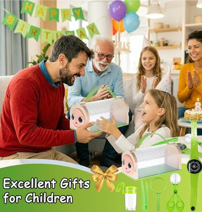 Bug Catcher for Kids Bug Catching Kit,Critter Habitat Box Insect Collecting,Includes Carrying Handle and Easy-Access Door,with Bug Tong,Tweezer & Magnifying Glass,Gift for Boys and Girls