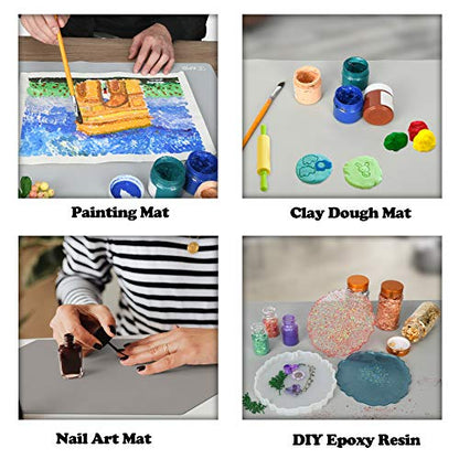 Sapid Extra Large Silicone Mat for Crafts Resin Art Painting 23.6" x 31.4" - color: Gray, size: 23.6"×31.4"