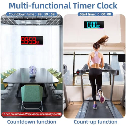 13.5"Large Digital Wall Clock Timer with Night Light 11 Colors Available - color: White Shell