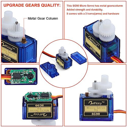 RC Servo 5Pcs SG90 9g Micro Servos for RC Robot Helicopter Airplane Controls Car Boat Mini Servo - style: 5PCS