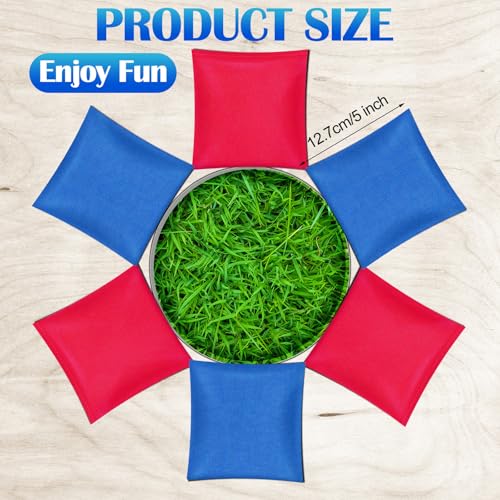 Foilswirl 36 Pcs 5" X 5" Nylon Bean Bags Bulk for Tossing, Blue,Red - color: Blue,red, size: 5" X 5"