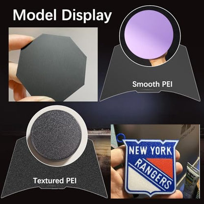Double Sided Black PEI Build Plate for Bambu Lab X2D/P2S/X1/X1C/X1E/P1P/P1S/A1, Smooth PEI+Textured PEI Spring Steel Sheet Plate Flexible Platform 257x257mm for Bambu Labs 3D Printers - color: Smooth PEI+Textured PEI(Black)
