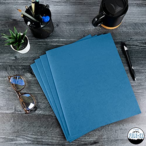 FILE-EZ Two-Pocket Folders, Light Blue, 25-Pack, Textured Paper, Letter Size (EZ-32520) - color: Light Blue, size: 25 Folders