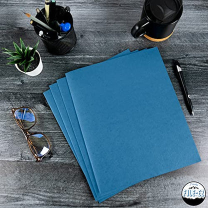 FILE-EZ Two-Pocket Folders, Light Blue, 25-Pack, Textured Paper, Letter Size (EZ-32520) - color: Light Blue, size: 25 Folders