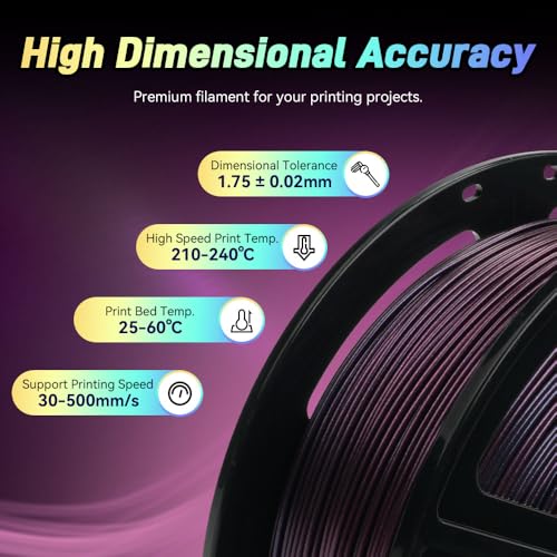 FLASHFORGE Chameleon Gradient Rapid PLA Filament Burnt Titanium & Abyssal Rede, High Speed PLA Filament 1.75mm Max 500mm/s Fast Printing, Displays Shimmering Effects from Various Angles and Light - color: Chameleon Gradient Burnt Titanium & Abyssal Rede