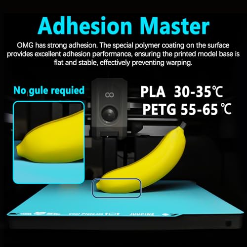 Upgraded OMG Cool Plate for ELEGOO Centauri Carbon/Centauri Carbon 2, 260x271mm Thicker Magnetic CC/CC2 Build Plate with Supertack Smooth Surface, Easy Release 3D Printer Hotbed for PLA PETG Printing - size: 260x271mm for CC/CC2