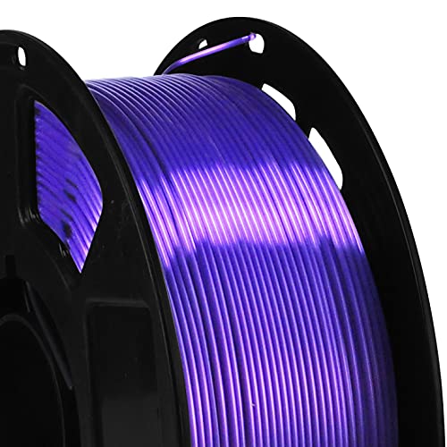 Silk Purple PLA Filament, 1kg 2.2lbs 1.75mm 3D Printing Material, Widely Support for FDM 3D Printer, Pack with Extra Filament Sample by BBLIFE - color: Purple