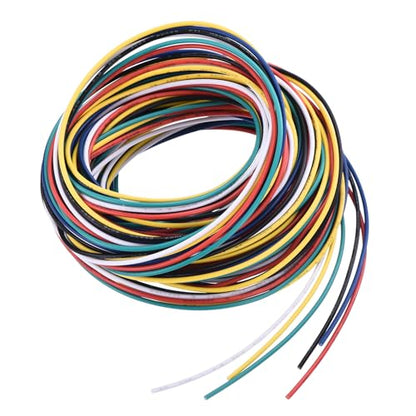 MECCANIXITY 26 Gauge PVC Hookup Wire 3.0m/10ft 26AWG Flexible Electrical Wire UL1007 Tinned Copper Stranded 6 Color, 1.5mm Dia for Model Aircraft Electric Appliances Internal Connect - size: 3.0m, 26AWG