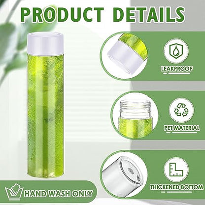 Zhehao 24 Pcs Empty Sensory Bottles with Lids Clear Plastic Water Bottles