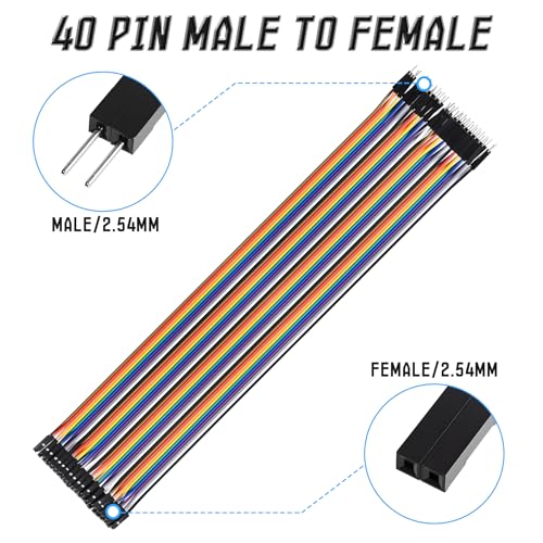 40 Pins Male to Female Flat Ribbon Cables, 100cm / 40" - size: Male to Female 40"