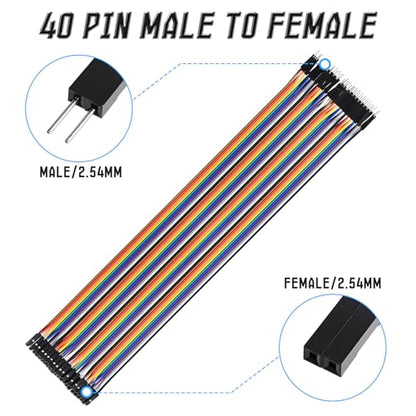 40 Pins Male to Female Flat Ribbon Cables, 100cm / 40" - size: Male to Female 40"