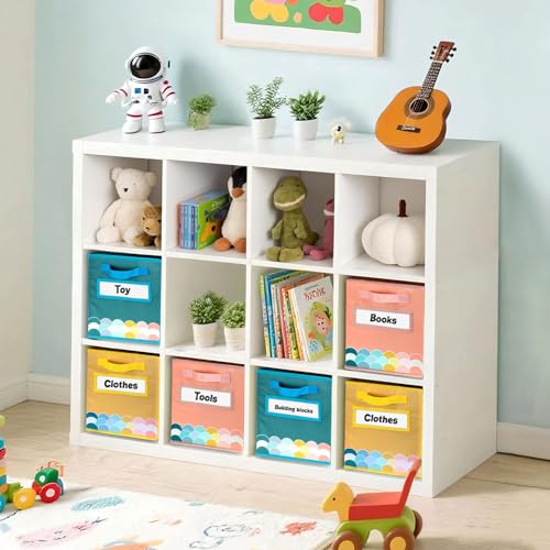 ABCKEY 11 Inch Cube Storage Bins 3 Pack with Handle and Label Window - color: 3PCS