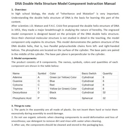 iplusmile DNA Double Helix Structure Models Kit Biological Science Popularization Teaching Aid for DNA Assembling, Educational Learning for School Student