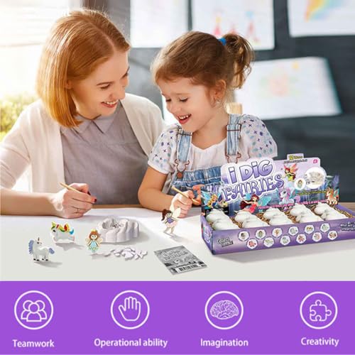 Liberty Imports 12-Pack Fairy and Unicorn Excavation Kit for Kids - Enchanted Magical Digging Adventure - Ideal Party Favors, Educational STEM Toys for Girls and Boys - style: Fairies