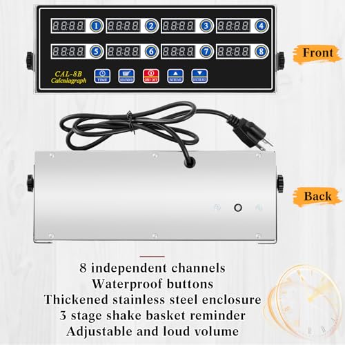 Relaxweex 1 Pack Commercial Digital Kitchen Timer for Cooking, 8 Channel - color: Black, size: 8 Channel