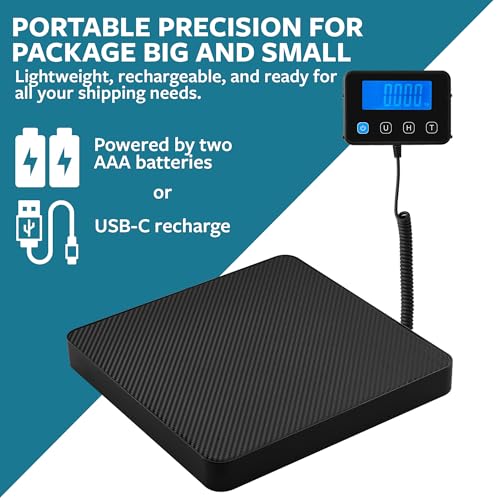 Digital Shipping Scale, Postal Scale, 220 lb, 0.1 oz, Remote Display - color: 220 lbs Remote Display