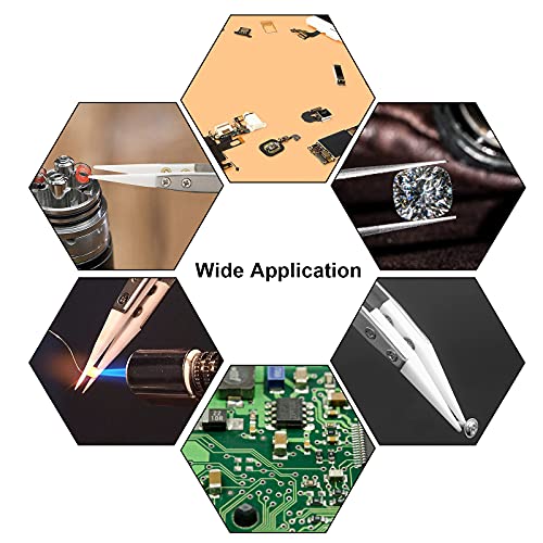 6 Pcs Ceramic Reverse Solder Tweezers, Pointed Curved Tips