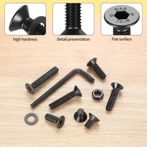 161 PCS M6 Countersunk Bolt Kit, M6 Flat Head Machine Screws Assortment - size: M6