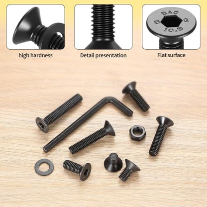 161 PCS M6 Countersunk Bolt Kit, M6 Flat Head Machine Screws Assortment - size: M6