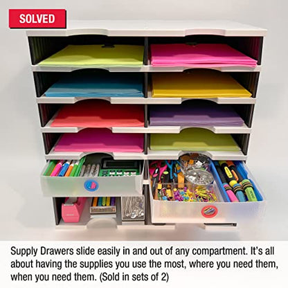Ultimate Office TierDrop Supply Drawers, 9w x 12d x 2.25h, Set 2, Clear - size: Supply Drawers (set of 2)