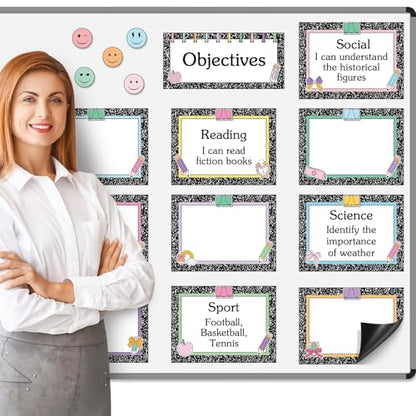 16 Pcs Magnetic Write Wipe Organization Chart, Artwork - style: Artwork