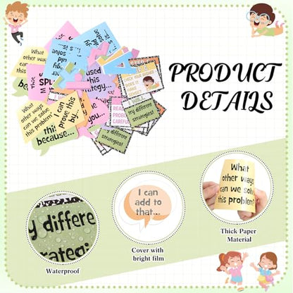 Pajean 85 Pcs Math Bulletin Board Set Composition Math Posters Decor - style: Vivid