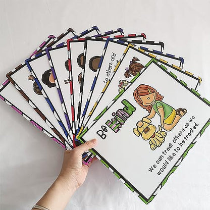 Lachilly 9 Sheets Classroom Rules Posters, Classroom Wall Decoration, Class Organization Charts, Bulletin Board Set, Classroom Decoration for Kindergarten Preschool Primary Middle High School - style: Classroom Rule 9P
