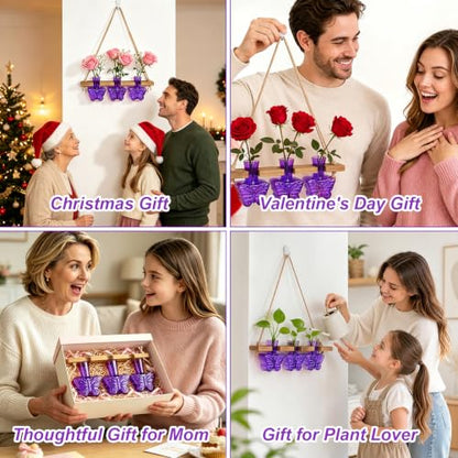 XXXFLOWER Plant Propagation Station Hanging Butterfly Shaped Vase Purple - color: Purple-3 Butterfly Vase
