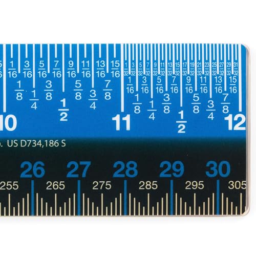 Victor Easy Read 12-Inch Plastic Ruler, Non-Glare Straight Edge Ruler, Standard and Metric Measuring Tool for School, Office, Drafting, Drawing, and Crafts - size: 12 inch (1 Count)