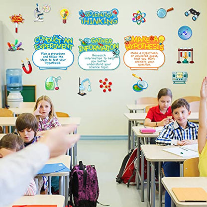 Outus 25 Pcs Science Bulletin Board Posters Set, School Classroom Decor