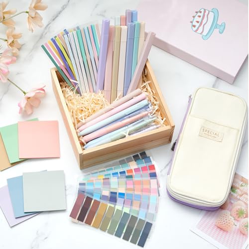 135 Pcs Book Annotation Kit with Pencil Case, 12 Pastel Highlighters, 11 Gel Pens, Fine Marker, 300 Transparent Sticky Notes, 2640 Index Tabs, Bible Study Supplies Kit(Classic,Purple) - color: Purple, style: Classic