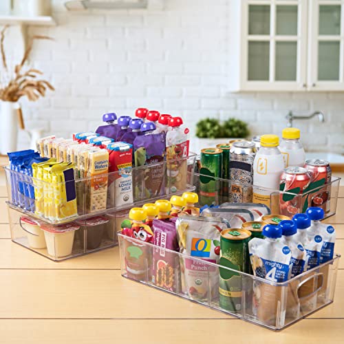 ClearSpace Pantry Storage Bins with Removable Dividers, XL, 2 Pack - size: 15"L x 7.5"W x 3.5"H